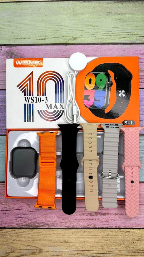 ساعت هوشمند طرح اپل واچ مدل WS10-3 MAX / دارای 5 بند / با گارانتی 18 ماهه شرکتی
