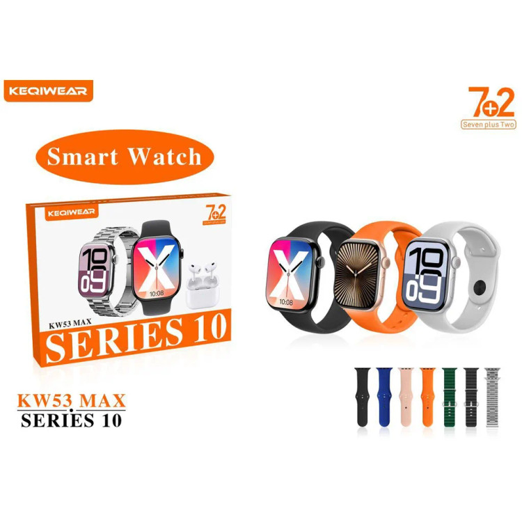 ساعت هوشمند KEQIWEAR مدل KW53 MAX بهمراه هندزفری بلوتوثی / با گارانتی