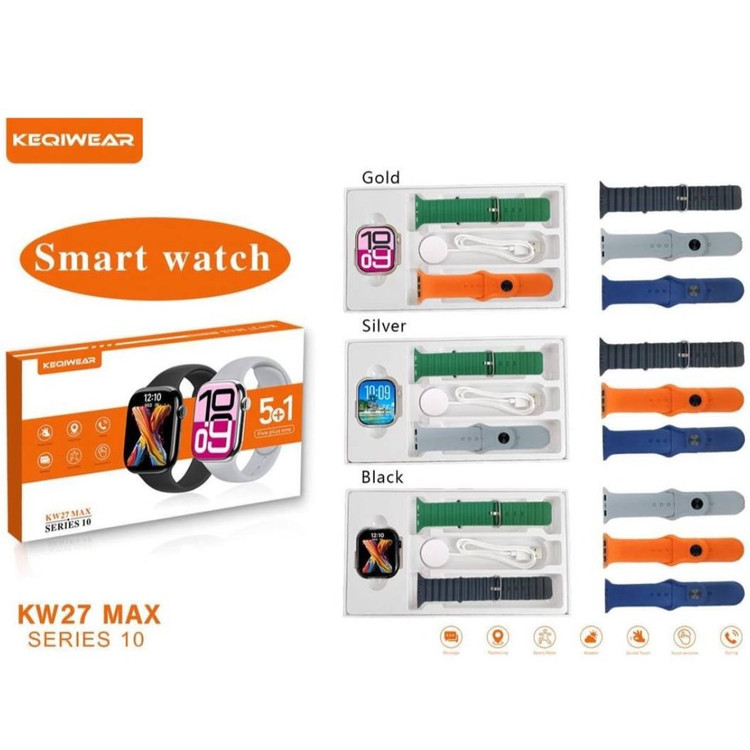 ساعت هوشمند مدل KW27 MAX بهمراه 5 عدد بند / با گارانتی