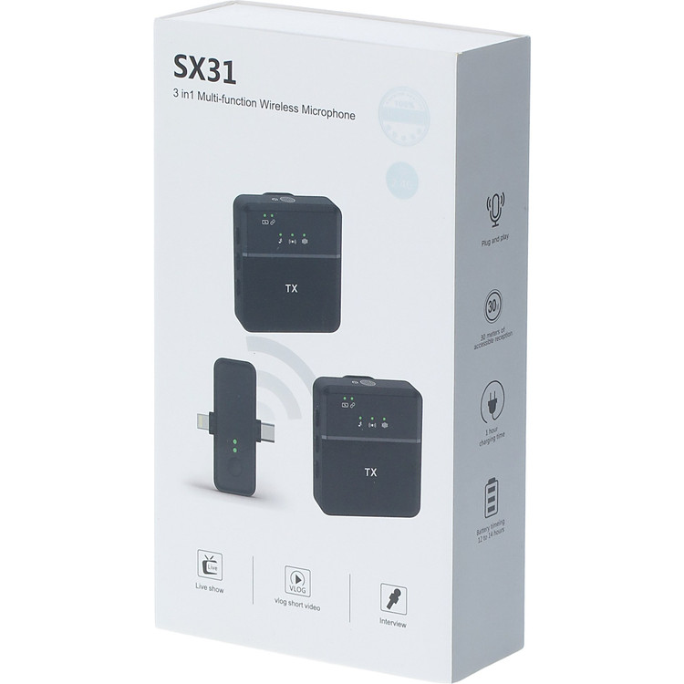 میکروفون یقه ای بی سیم مدل SX31 / دو کاربره