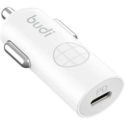 شارژر فندکی 33 وات بودی مدل Budi CC062TW با یک خروجی USB-C با گارانتی 18 ماهه شرکتی (6 ماه تعویض) - سفید