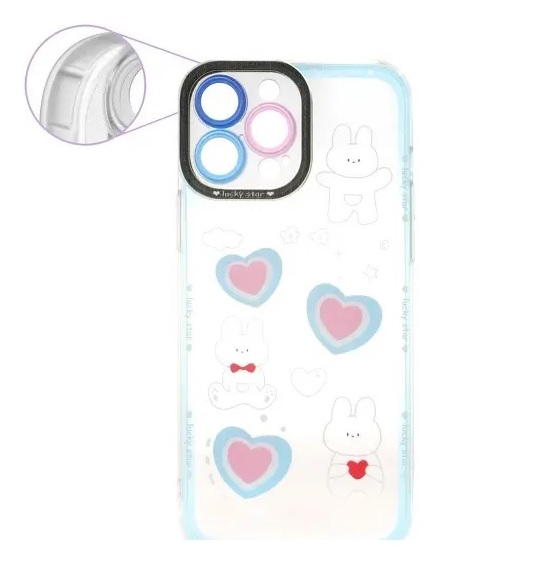 قاب گوشی iPhone 12 Pro آیفون ژله ای طرح دار شفاف محافظ لنز دار قلبی خرگوشی