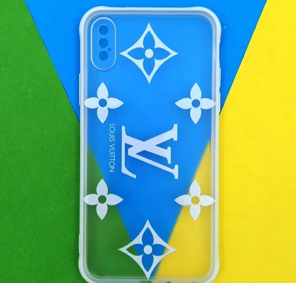 قاب گوشی Iphone X - Iphone XS آیفون طرح رینبو دیاموند محافظ لنزدار ایربگ دار مدل لویی ویتون LV سفید کد 121